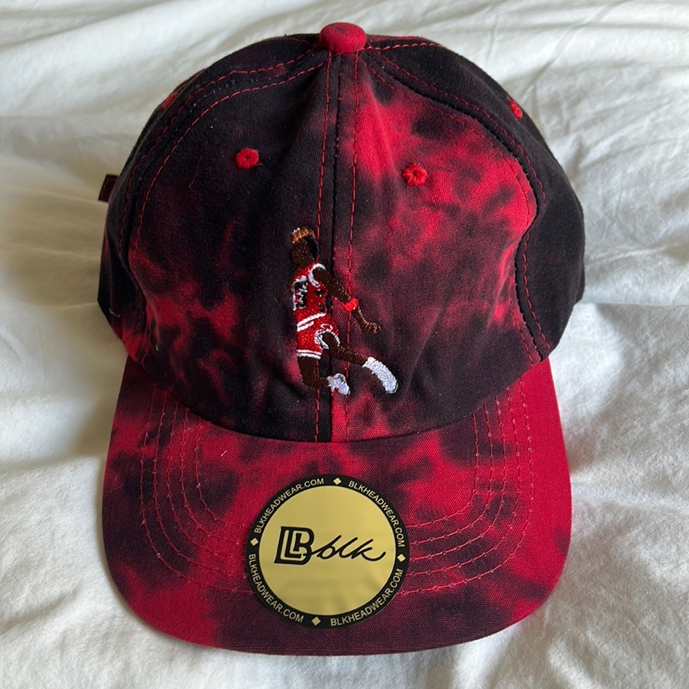 New never worn black and red tie dye “Jordan from the free throw line” dad hat